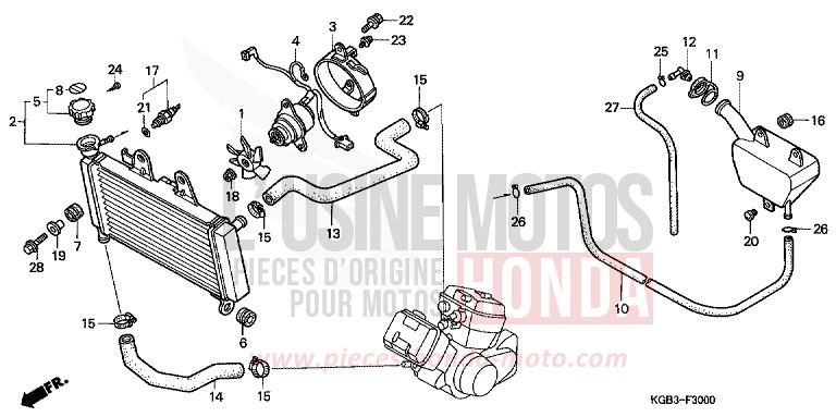 RADIATOR for Shadow VT125C MUTE BLACK METALLIC (NH359) from 2000